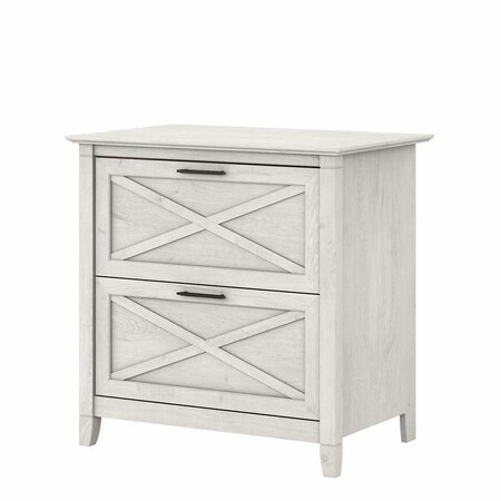 Bush Furniture Key West 2 Drawer Lateral File Cabinet in Linen White Oak KWF130LW-03